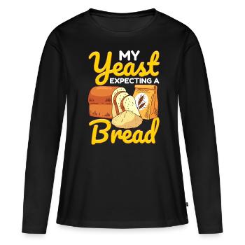 Lustiger Brotbacken-Bäcker - Frauen Premium Bio Langarmshirt - Schwarz - Vorne - Julia (174cm)