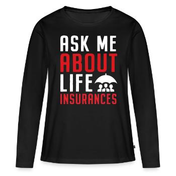 Funny Agent Broker - Frauen Premium Bio Langarmshirt - Schwarz - Vorne - Julia (174cm)