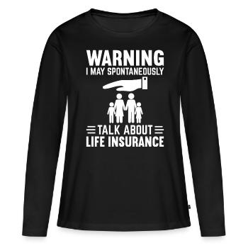 Funny Agent Broker - Frauen Premium Bio Langarmshirt - Schwarz - Vorne - Julia (174cm)