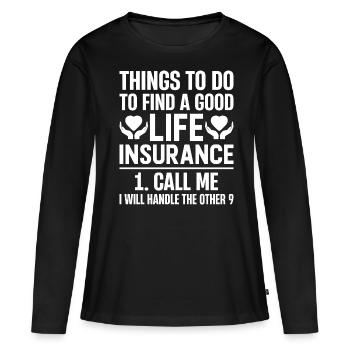 Funny Agent Broker - Frauen Premium Bio Langarmshirt - Schwarz - Vorne - Julia (174cm)