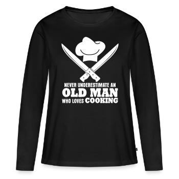 Chapeau de chef Couteau de chef Cuisine Chef de cuisine - T-shirt manches longues Premium bio Femme - noir - Devant - Julia (174cm)