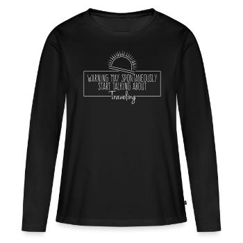 Voyage Voyage en ville Voyage - T-shirt manches longues Premium bio Femme - noir - Devant - Julia (174cm)