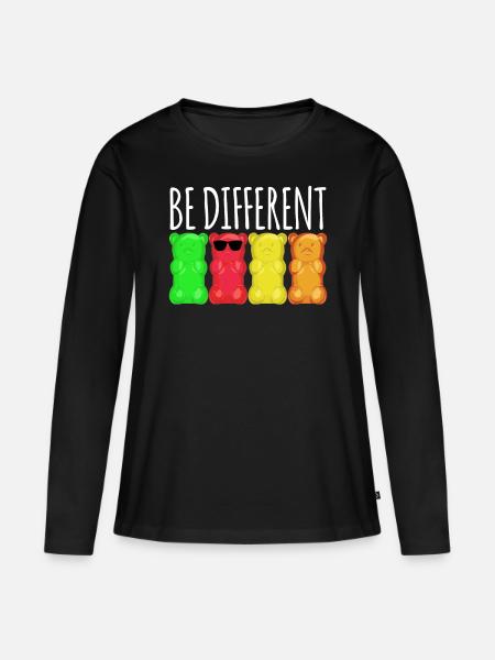 Gummibärchen Gummibären - Frauen Premium Bio Langarmshirt - Schwarz