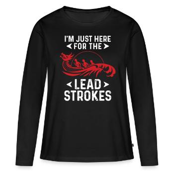 Drôle de pagaie de course de bateau-dragon - T-shirt manches longues Premium bio Femme - noir - Devant - Julia (174cm)