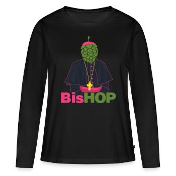 Hops Bishop Beer Brewery - Women's Premium Organic Long Sleeve Shirt - black - Front - Julia (174cm)