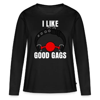 Blague BDSM - T-shirt manches longues Premium bio Femme - noir - Devant - Julia (174cm)