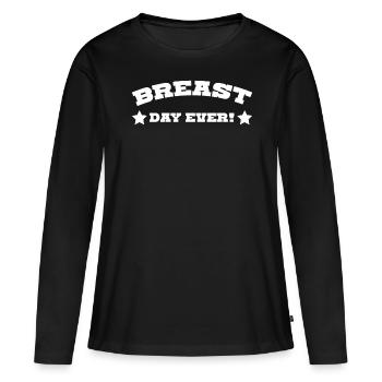 Brüste Titten Brust - Frauen Premium Bio Langarmshirt - Schwarz - Vorne - Julia (174cm)