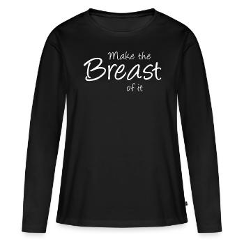 Titten Brust Party Urlaub Brüste - Frauen Premium Bio Langarmshirt - Schwarz - Vorne - Julia (174cm)