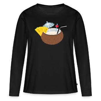 Cocktail Noix de - T-shirt manches longues Premium bio Femme - noir - Devant - Julia (174cm)