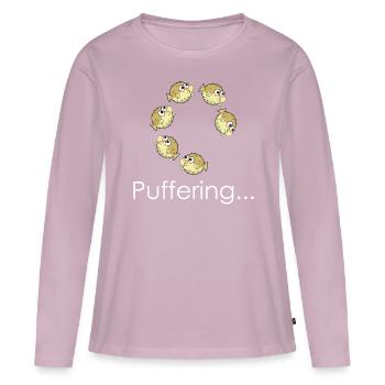 Poisson-globe tampon - T-shirt manches longues Premium bio Femme - rose poudré - Devant - Julia (174cm)