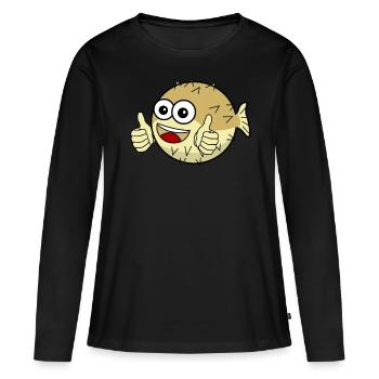 Poisson-globe - T-shirt manches longues Premium bio Femme - noir - Devant - Julia (174cm)