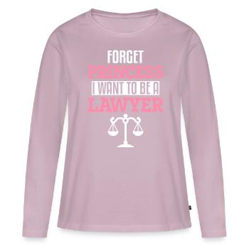 Étudiants en droit - T-shirt manches longues Premium bio Femme - rose poudré - Devant - Julia (174cm)