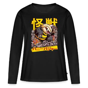Kaiju Honey Badger Puzzle de monstres d’anime japonais - T-shirt manches longues Premium bio Femme - noir - Devant - Julia (174cm)