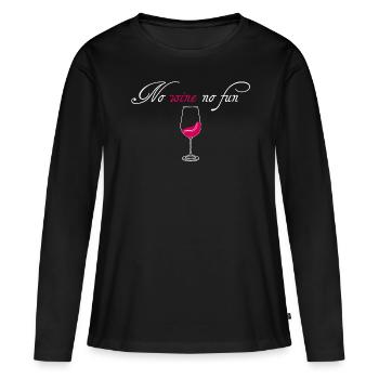 Vin Vin rouge - T-shirt manches longues Premium bio Femme - noir - Devant - Julia (174cm)