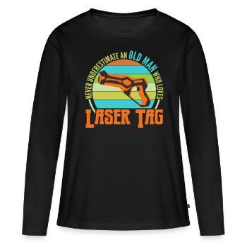 Lasertag Joke Lasergame Laser Tag - T-shirt manches longues Premium bio Femme - noir - Devant - Julia (174cm)