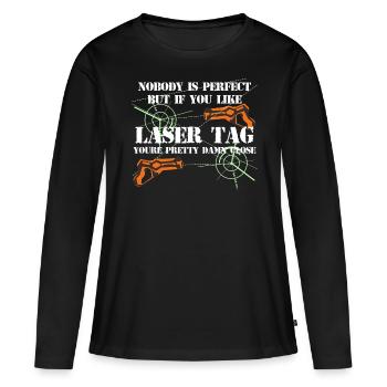 laser tag drôle de laser jeu laser tag - T-shirt manches longues Premium bio Femme - noir - Devant - Julia (174cm)