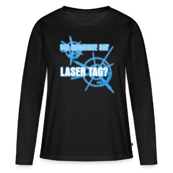 Lasertag Lasergame Laser Tag Laserdrom - T-shirt manches longues Premium bio Femme - noir - Devant - Julia (174cm)