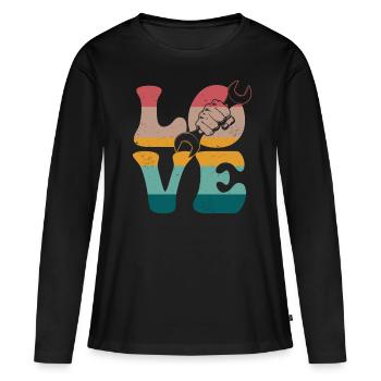 Mécanicien automobile Mécanicien automobile Mécanicien automobile L - T-shirt manches longues Premium bio Femme - noir - Devant - Julia (174cm)