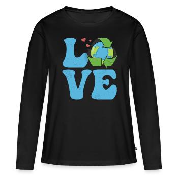 Ecologist Ecology Environment LOVE - Women's Premium Organic Long Sleeve Shirt - black - Front - Julia (174cm)