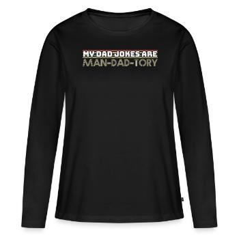 Papa Papa Blague Blague - T-shirt manches longues Premium bio Femme - noir - Devant - Julia (174cm)