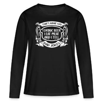 Prankster Father Blague Blagues Drôle Père - T-shirt manches longues Premium bio Femme - noir - Devant - Julia (174cm)