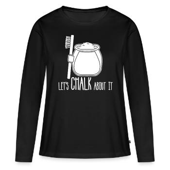 Bouldern Kreide Klettern - Frauen Premium Bio Langarmshirt - Schwarz - Vorne - Julia (174cm)