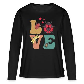 Entomologie, entomologiste, Coléoptère - T-shirt manches longues Premium bio Femme - noir - Devant - Julia (174cm)