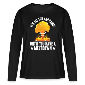 Centrale nucléaire - T-shirt manches longues Premium bio Femme - noir - Devant - Julia (174cm)