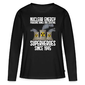 Centrale nucléaire - T-shirt manches longues Premium bio Femme - noir - Devant - Julia (174cm)
