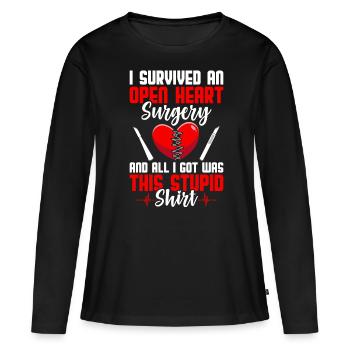 Rétablissement des survivants - T-shirt manches longues Premium bio Femme - noir - Devant - Julia (174cm)