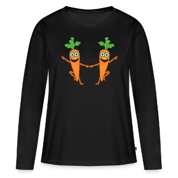 Carrots dancing Boogie Woogie - Women's Premium Organic Long Sleeve Shirt - black - Front - Julia (174cm)