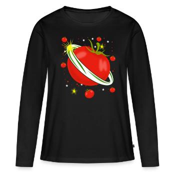 Tomates dans l’espace Tomate - T-shirt manches longues Premium bio Femme - noir - Devant - Julia (174cm)
