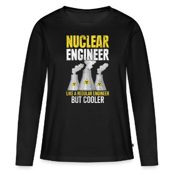 Technologie des centrales nucléaires - T-shirt manches longues Premium bio Femme - noir - Devant - Julia (174cm)
