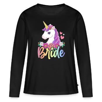 Douche nuptiale de mariage - T-shirt manches longues Premium bio Femme - noir - Devant - Julia (174cm)