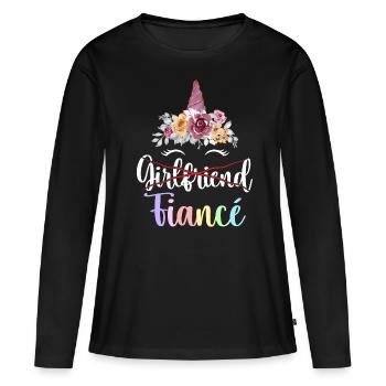 Douche nuptiale de fiançailles - T-shirt manches longues Premium bio Femme - noir - Devant - Julia (174cm)