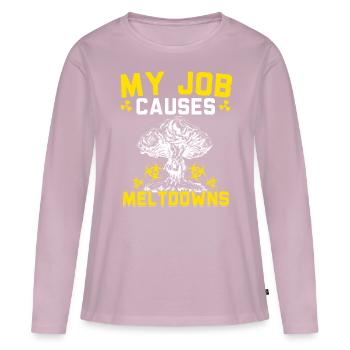 Nuclear Power Plant Nuclear Engineer - Women's Premium Organic Long Sleeve Shirt - dusky pink - Front - Julia (174cm)