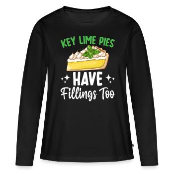 Dessert pour les amateurs de tarte au citron vert - T-shirt manches longues Premium bio Femme - noir - Devant - Julia (174cm)