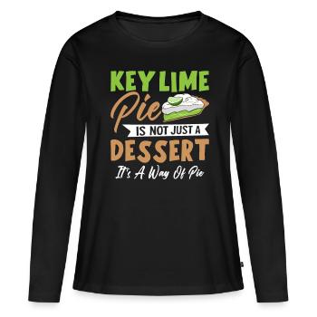 Dessert pour les amateurs de tarte au citron vert - T-shirt manches longues Premium bio Femme - noir - Devant - Julia (174cm)