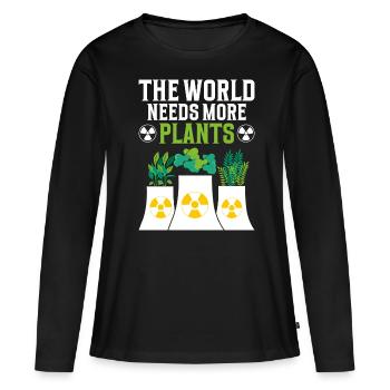 Centrale nucléaire Ingénieur nucléaire - T-shirt manches longues Premium bio Femme - noir - Devant - Julia (174cm)
