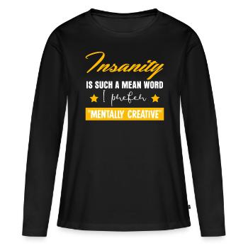 Folie folle Folie folle - T-shirt manches longues Premium bio Femme - noir - Devant - Julia (174cm)