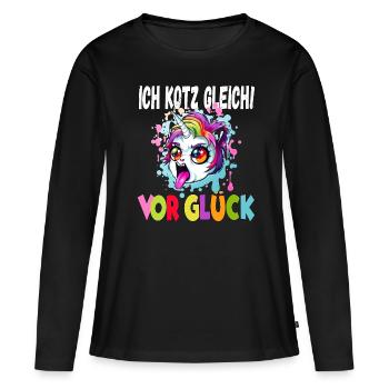 Ich Kotz Gleich Vor Glück - Frauen Premium Bio Langarmshirt - Schwarz - Vorne - Julia (174cm)