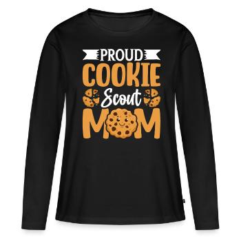 Marchand de biscuits - T-shirt manches longues Premium bio Femme - noir - Devant - Julia (174cm)