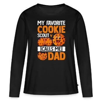 Marchand de biscuits - T-shirt manches longues Premium bio Femme - noir - Devant - Julia (174cm)