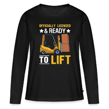 Forklift Driver Forklift Driver - Women's Premium Organic Long Sleeve Shirt - black - Front - Julia (174cm)