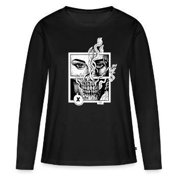 Fin de l’étranger - T-shirt manches longues Premium bio Femme - noir - Devant - Julia (174cm)
