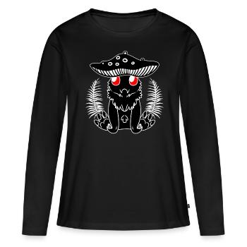 Mothman Mushroom Cryptids Cryptozoology - Women's Premium Organic Long Sleeve Shirt - black - Front - Julia (174cm)
