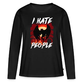 Mothman Crypttide Cryptozoology - Women's Premium Organic Long Sleeve Shirt - black - Front - Julia (174cm)