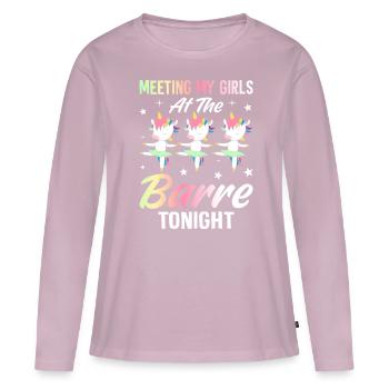 Exercise Workout - Women's Premium Organic Long Sleeve Shirt - dusky pink - Front - Julia (174cm)