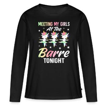Exercice Entraînement - T-shirt manches longues Premium bio Femme - noir - Devant - Julia (174cm)