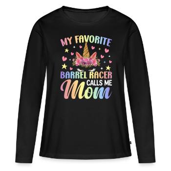 Rennpferde Reiten - Frauen Premium Bio Langarmshirt - Schwarz - Vorne - Julia (174cm)